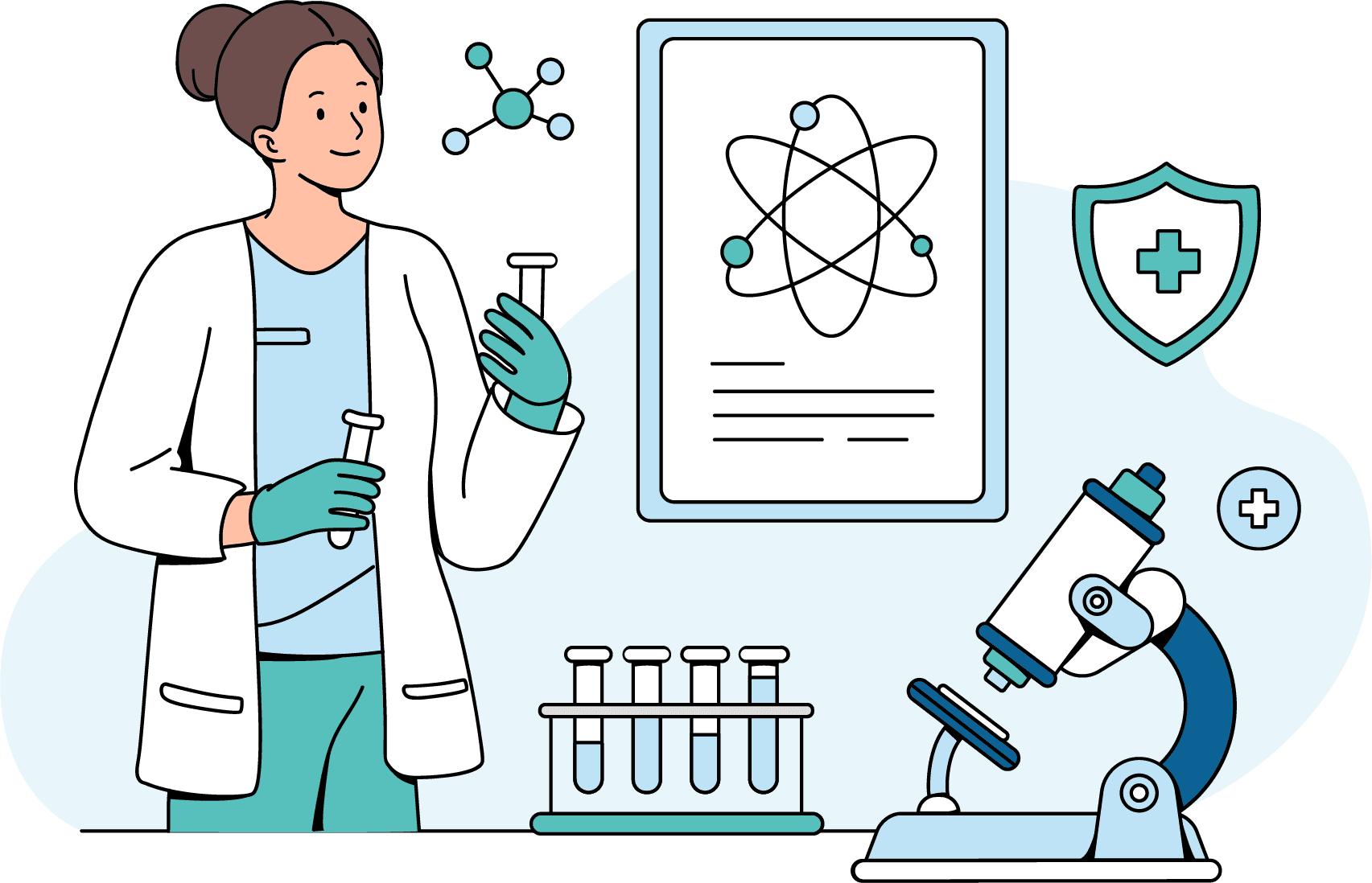Scientist research in laboratory Illustration